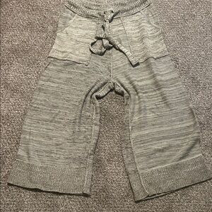 Free People marked green sweater crop Wide Leg Pants S